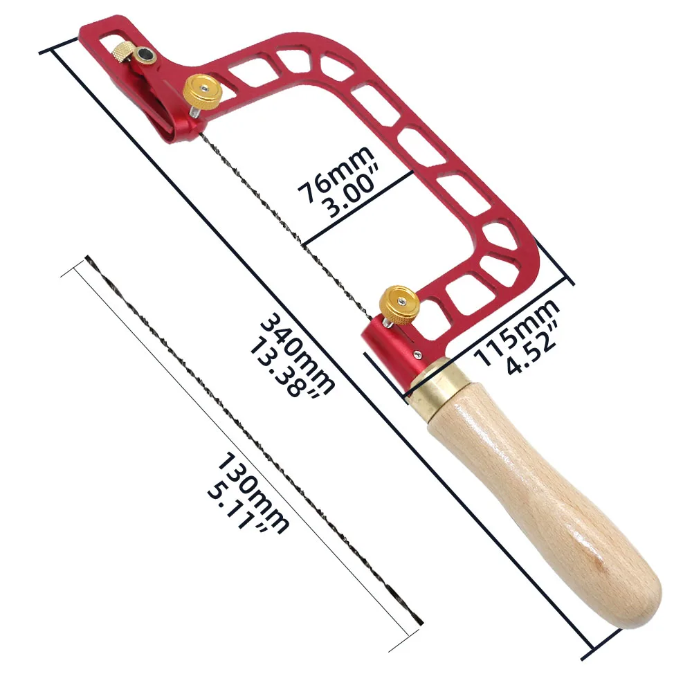 Coping Saw Aluminum Coping Frame Fret Saw and Replacement Blades Set for Woodworking, Wood Board, Plastic and Metal Cutting