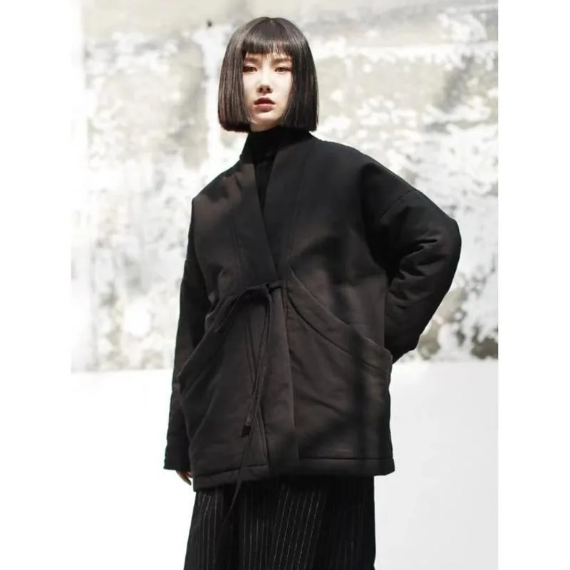 Women's Autumn Spring Top Coat Cotton Coat Cotton Linen Medium Length Solid Color Warm Retro Comfortable Loose Casual Versatile