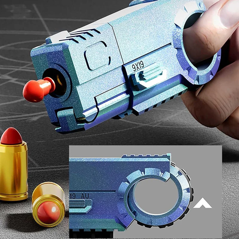 Throwing Shell Zinc Alloy Decompression Double Head Gun Special Agent Gold Finger Mini Alloy Soft Bullet Gun Toy