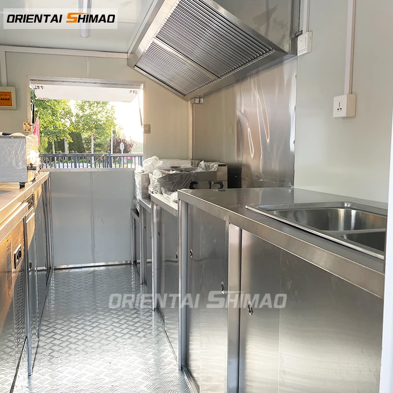 12ft Commercial Food Van Concession Street Mobile Food Truck  Fast Food Trailer for Sale Usa Europe Australia