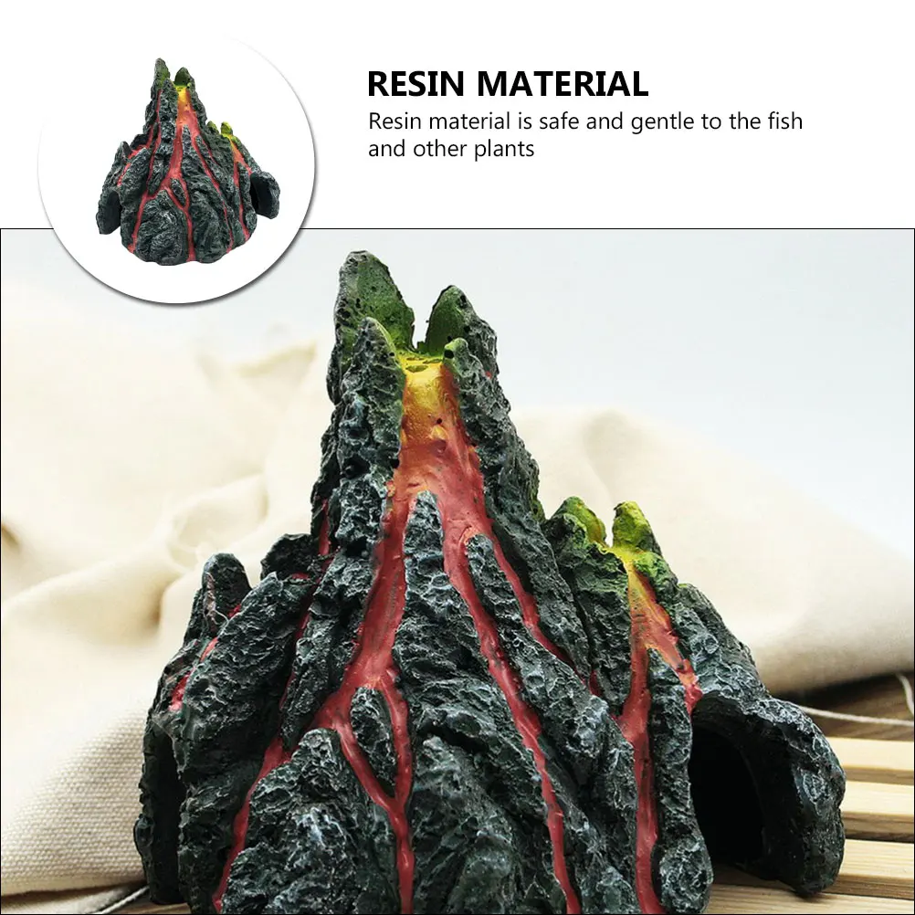 

1pc Simulated Crafts Aquarium Cave Tank Decoration Fish Hiding Place Landscape Shaped Aquarium Resin Craft Decoration Volcano