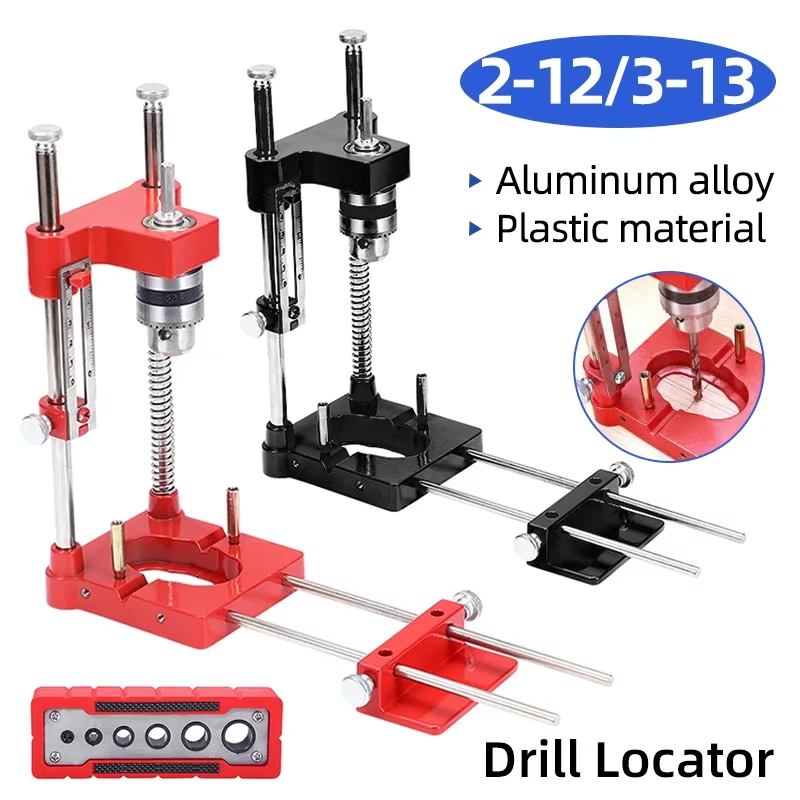 

Woodworking Drill Locator Aluminum Alloy Drilling Guide Locator With Scale Precise Positioner Dowel Jig Puncher Woodworking