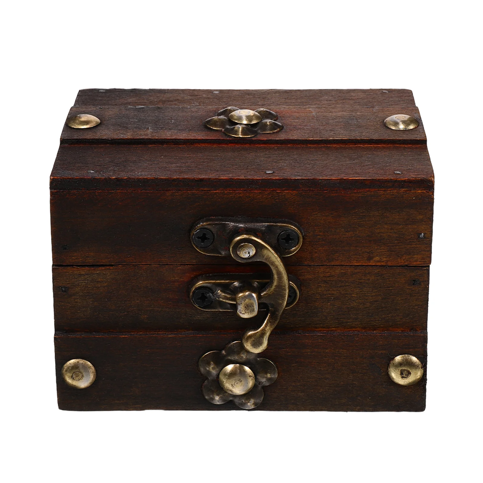 

Wooden Storage Box Vintage Style Hinged Lid Classic Organizer Desktop Jewelry Crafts Rustic Wood Keepsake Chest