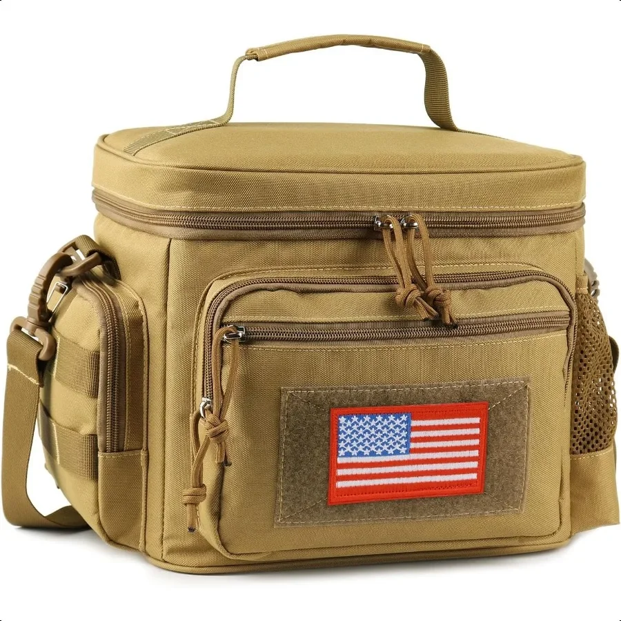 

Lunch Box for Men Tactical Lunch Bag MOLLE Webbing Leakproof Insulated Large Lunch Cooler Women Adult Meal with Adjustable Shou