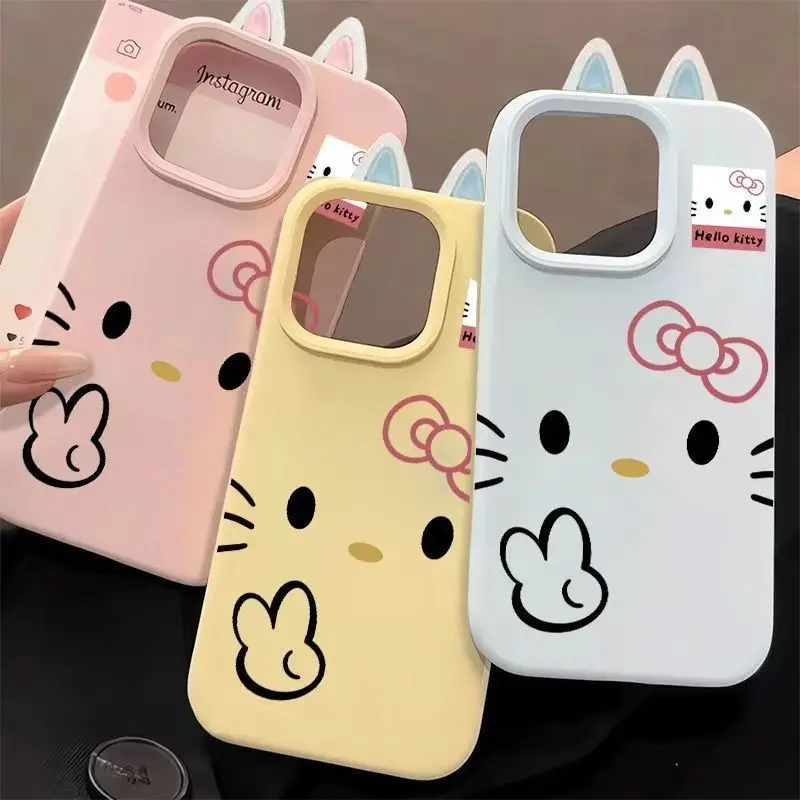 Creative Cute Cartoon Pattern Cat Phone Case Protective Cover for iPhone 17 Pro Max Air Plus 16 15 14 13 INS Soft Back Cover Gif