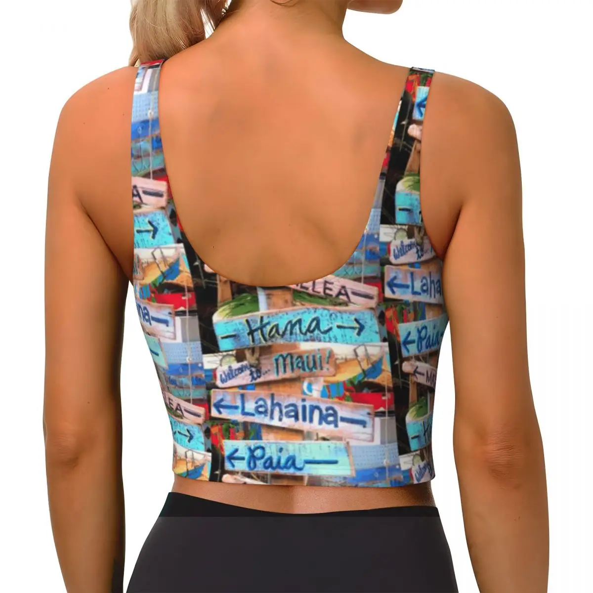 Hiit Training Top Maui Towns Sign Seaside Walking Beach Cover Up Top