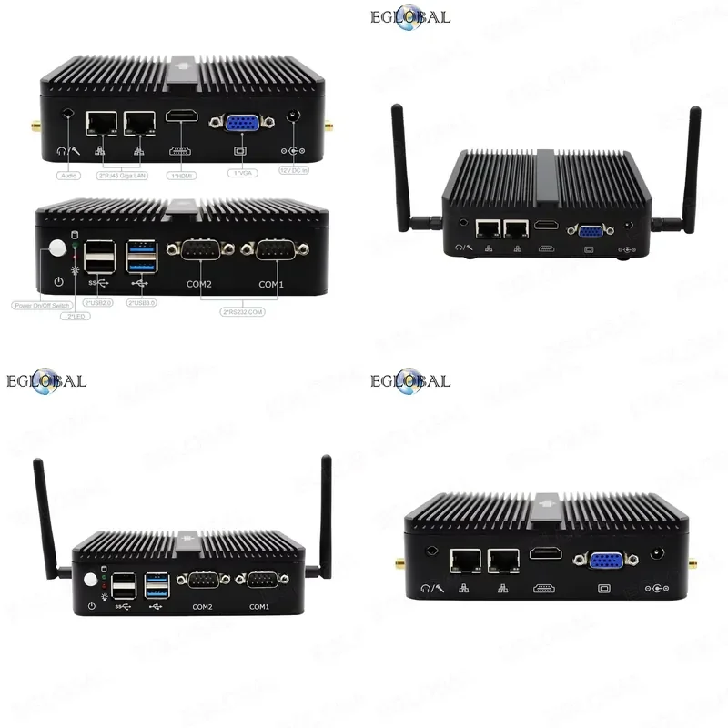 Stock Mini PC J5005 RS232 COM HD VGA Support 4GB 8GB DDR4 MSATA SSD Embedded Card, Fanless Industrial Mini PC