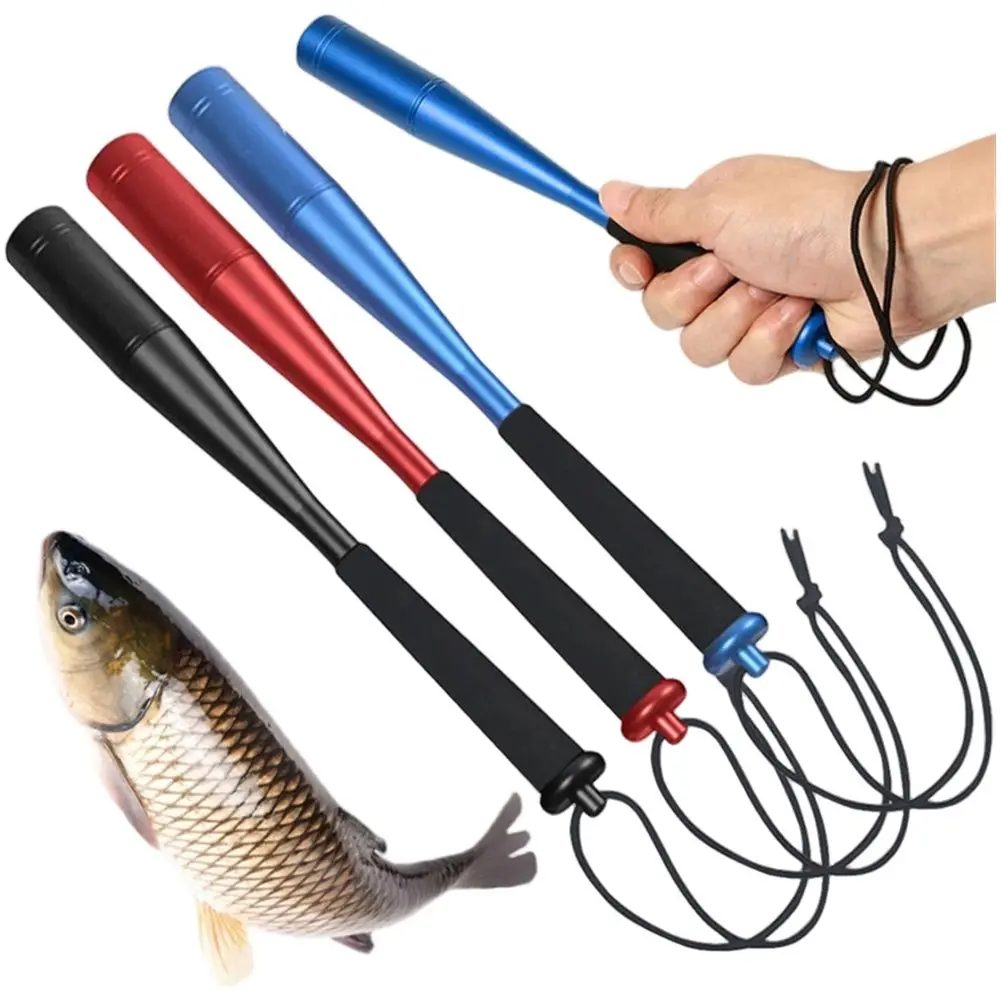 Fish Whacker Bat Fishing Priest Hammer With Magnetic Buckle Aluminum Alloy 24.8 Cm EVA Anti Slip Handle Humane Dispatch Tool
