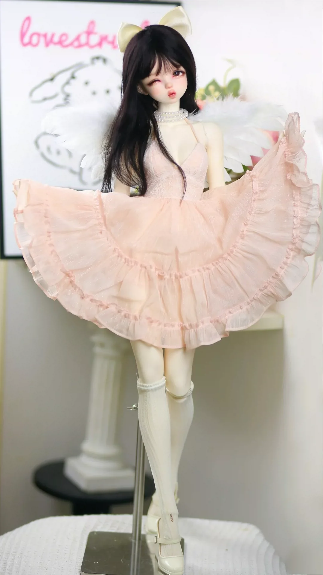 

【No Body】Original 1/3 Scale Pretty Girl Clothes Cute Sweet Pink Yellow Skirt Princess Skirt Fit Action Figure Model Gifts