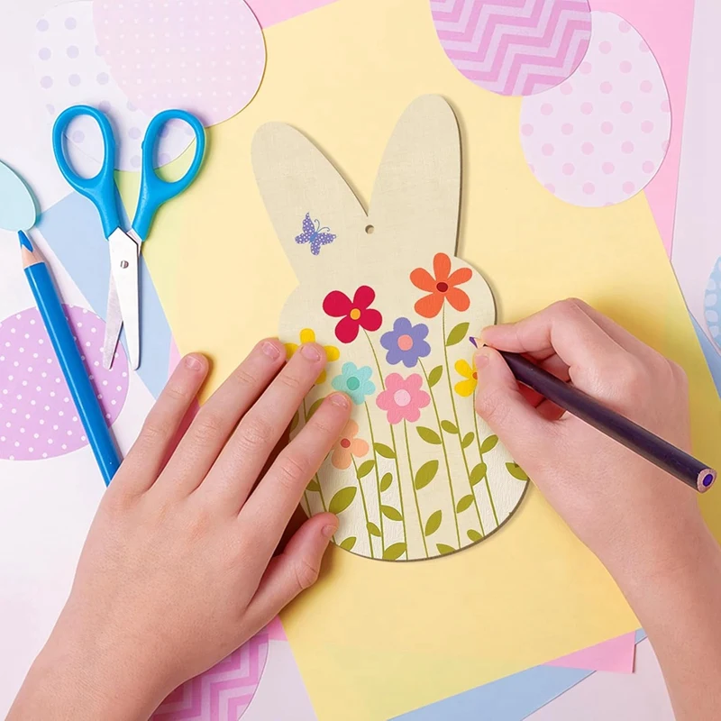 زينة عيد الفصح الخشبية مقاس كبير 7 بوصة للطلاء، JAS #1