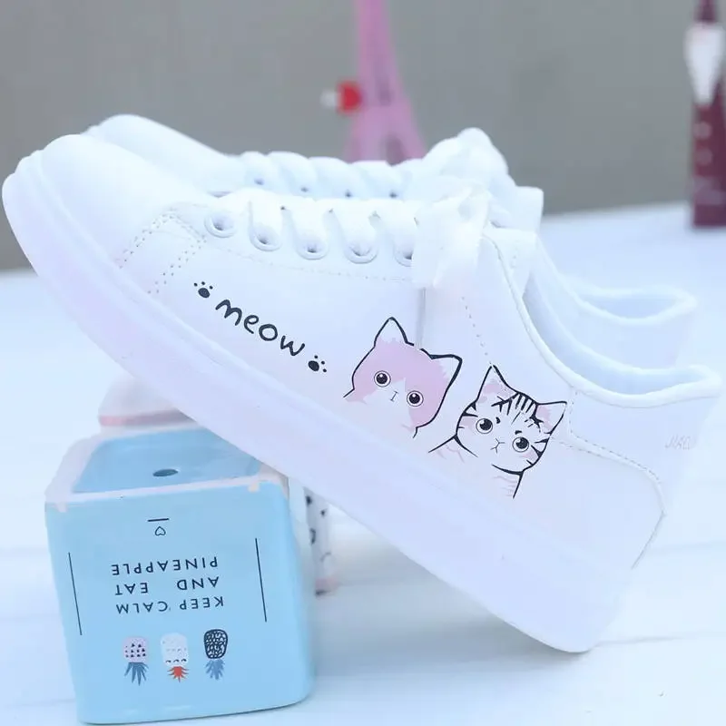 2026 Spring Autumn New Arrival Fashion Lace-up Women's Sneakers and Casual Shoes White Breathable Walking Shoes Zapatos De Mujer