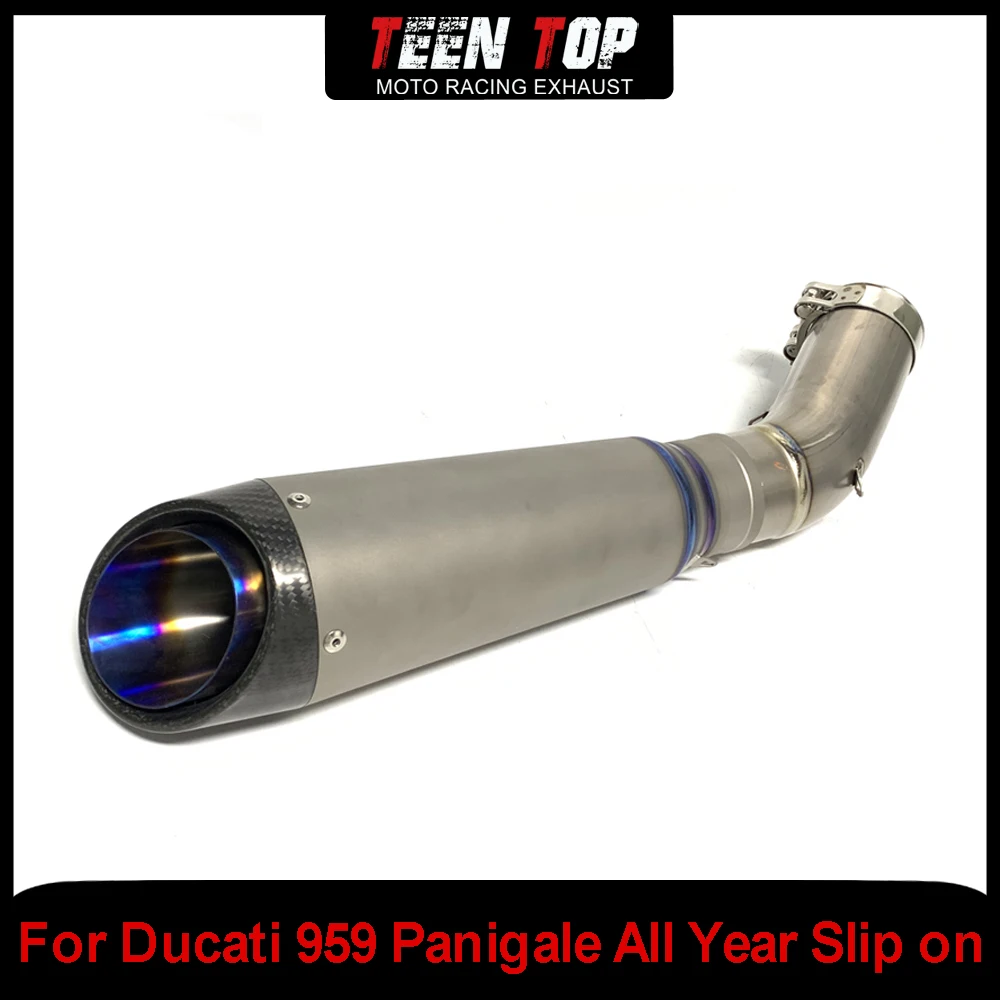 Titanium Alloy For Ducati 959 Panigale Exhaust Muffler Middle Link Pipe Moto Escape Slip On Connect to Original Exhaust Pipe