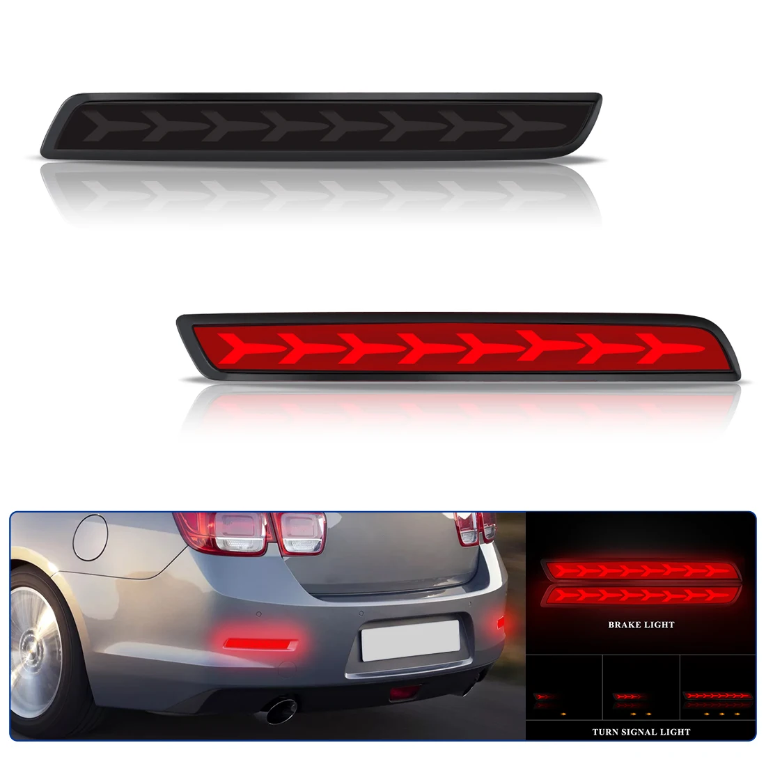 

Для Chevrolet Malibu задний бампер 12 В стоп-сигнал указатель поворота для моделей 2013 2014 2015 сигнальная лампа дальнего света