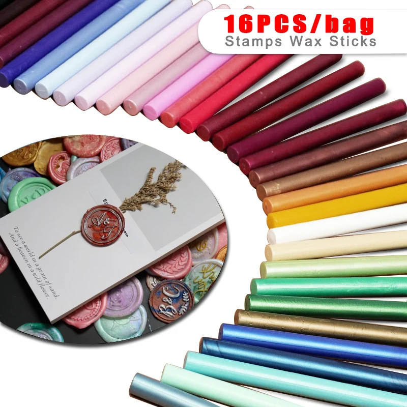 16PCS DIY Sealing Wax Sticks For Glue Gun Melt Craft Envelope Wedding Wax Sealing Stamp For Fashion Gift Decoration