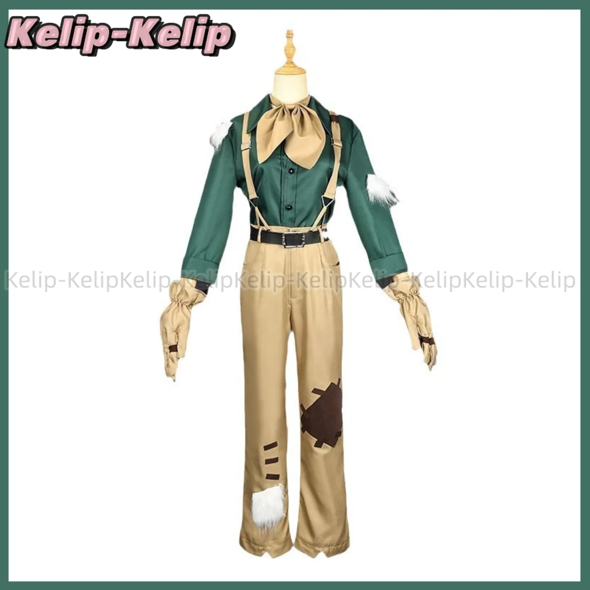 Game Identity Ⅴ Norton Campbell Prospector Cosplay Costume Wig Green Shirt Rompers Uniform Full Set Man Halloween Christmas Suit