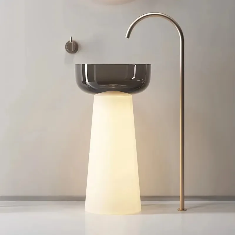 Hotel Custom Color Modern Design Freestanding Transparent Resin Wash Basin Base Sink
