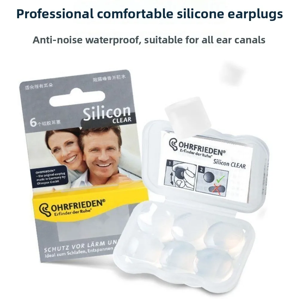 6 قطعة الأذن التوصيل سيليكون قابلة لإعادة الاستخدام سيليكون الشمع سدادات السباحة سدادات قابلة للتشكيل الحد من الضوضاء إلغاء حماية النوم