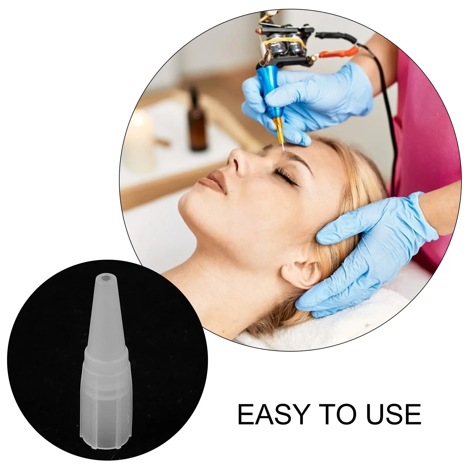 500Pcs Clear Plastic Cartridge Covers Eyebrow Microblading Replacement Tip Protectors Leakproof Comfortable ABS