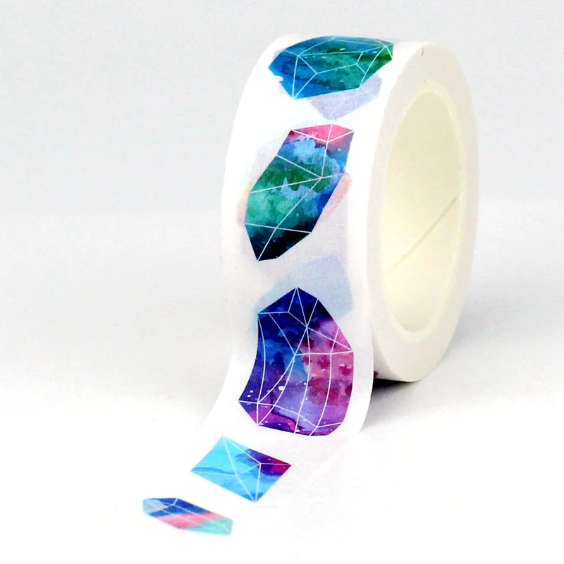 

NEW 1PC. 10M Decor Blue Crystal Gemstone Washi Tape Paper Scrapbooking Journal Adhesive Stickers Masking Tape Cute Stationery