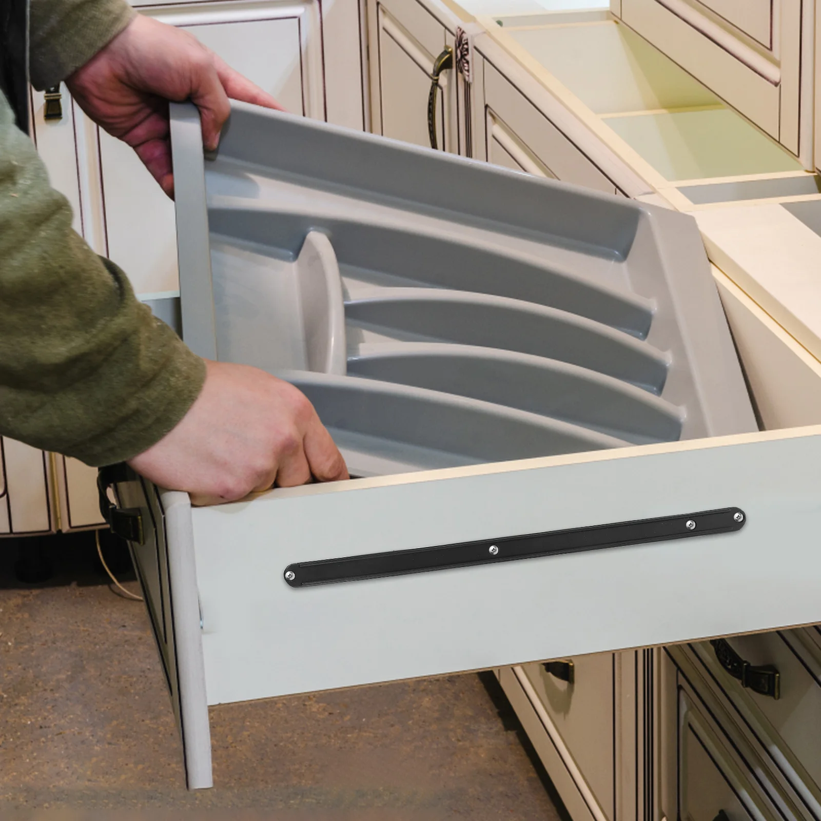 

2Pcs Clothing Wardrobe Drawer Guide Rails Smooth Durable Furniture Drawer Slides Replacement Kitchen Cabinet Parts