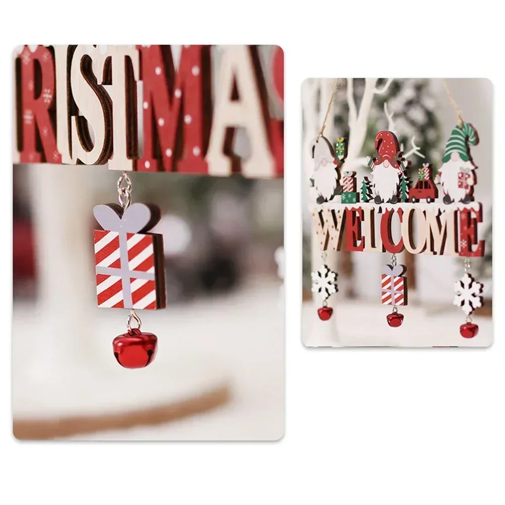 Merry Christmas Sign Wood Cutout Hanging Christmas Welcome Decorative Letter Christmas Letter Wood Plaques Ornaments Hanging