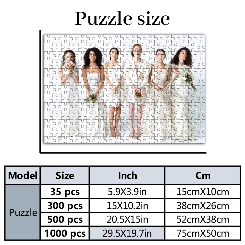 35/300pcs  marriage Customized Photo Personalised Decompression Puzzles Customizable Poster For Children Toy Handmade Birthda