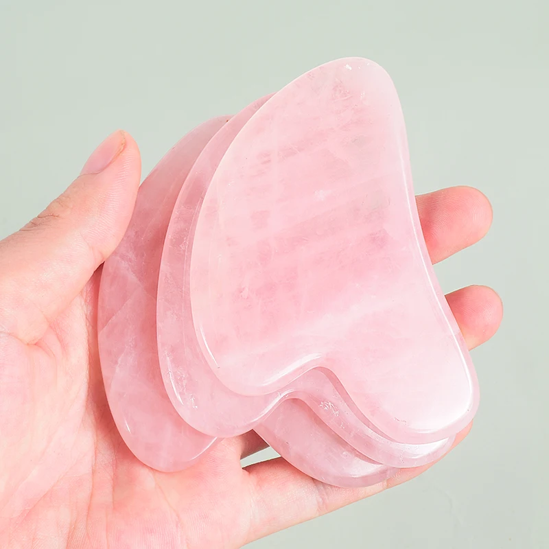Natural Facial Massager Face Roller Gua Sha Scraper Double Heads Jade Stone Roller Skin Care Rose Quartz Massage for Face Body