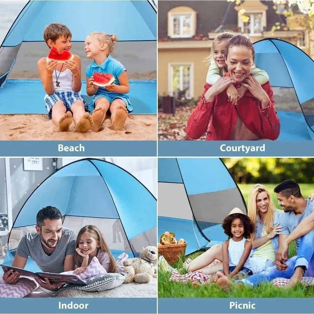 Tenda da spiaggia Pop-Up tenda da sole portatile riparo da campeggio all'aperto Canopy Mesh