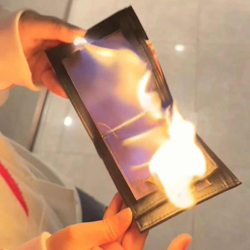 2-in-1 Fire Wallet Lighter Magic Techniques Stage Magic Props Street Card Magic Fun Illusion Magician Wallet Portable Lighter