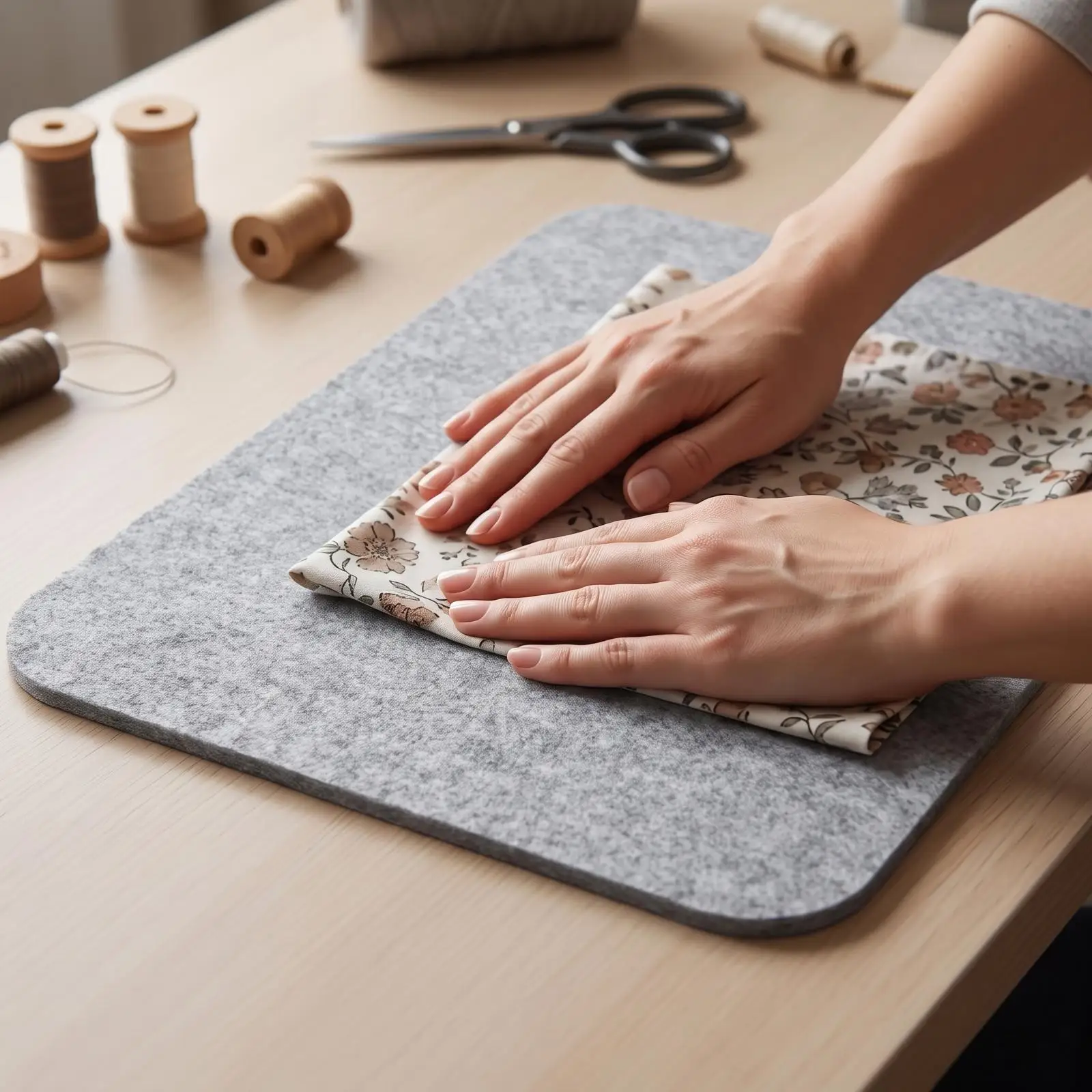 Non Slip Tabletop Ironing Pad Portable Felt Board for Sewing Quilting Crafting Heat Protective Mat for Travel Bag Compact