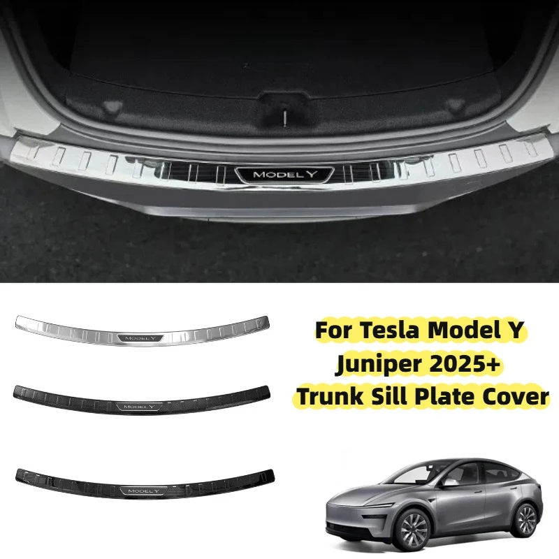 

1Pcs For Tesla Model Y Juniper 2025+ Trunk Sill Plate Cover External Rear Cargo Cover Rear Trunk Protector Guard Car Accessories
