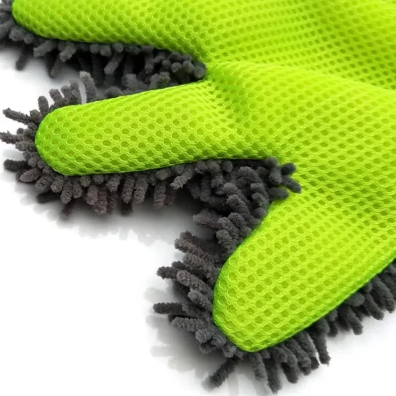 Microfiber Car Washing Gloves Cleaning Tool Car Detailing Dust Removal Mitts 5-Finger Wash Glove for Car Home Effective Clean view 2