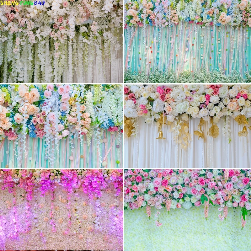 

Flower Wall Valentine's Day Rose Photography Backdrops Props Wedding Ceremony Kids Birthday Party Photo Studio Background MX-02
