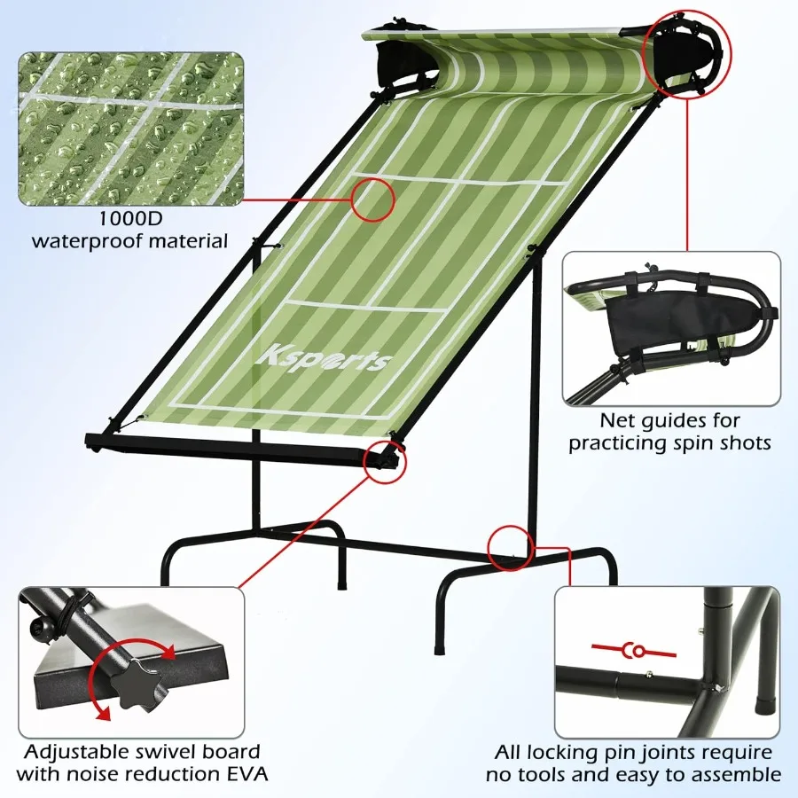 Ksports Tennis Rebounder Net Multi Racket Sports Trainer for Tennis Pickleball Padel Squash Racquetball Quick Assembly Portable