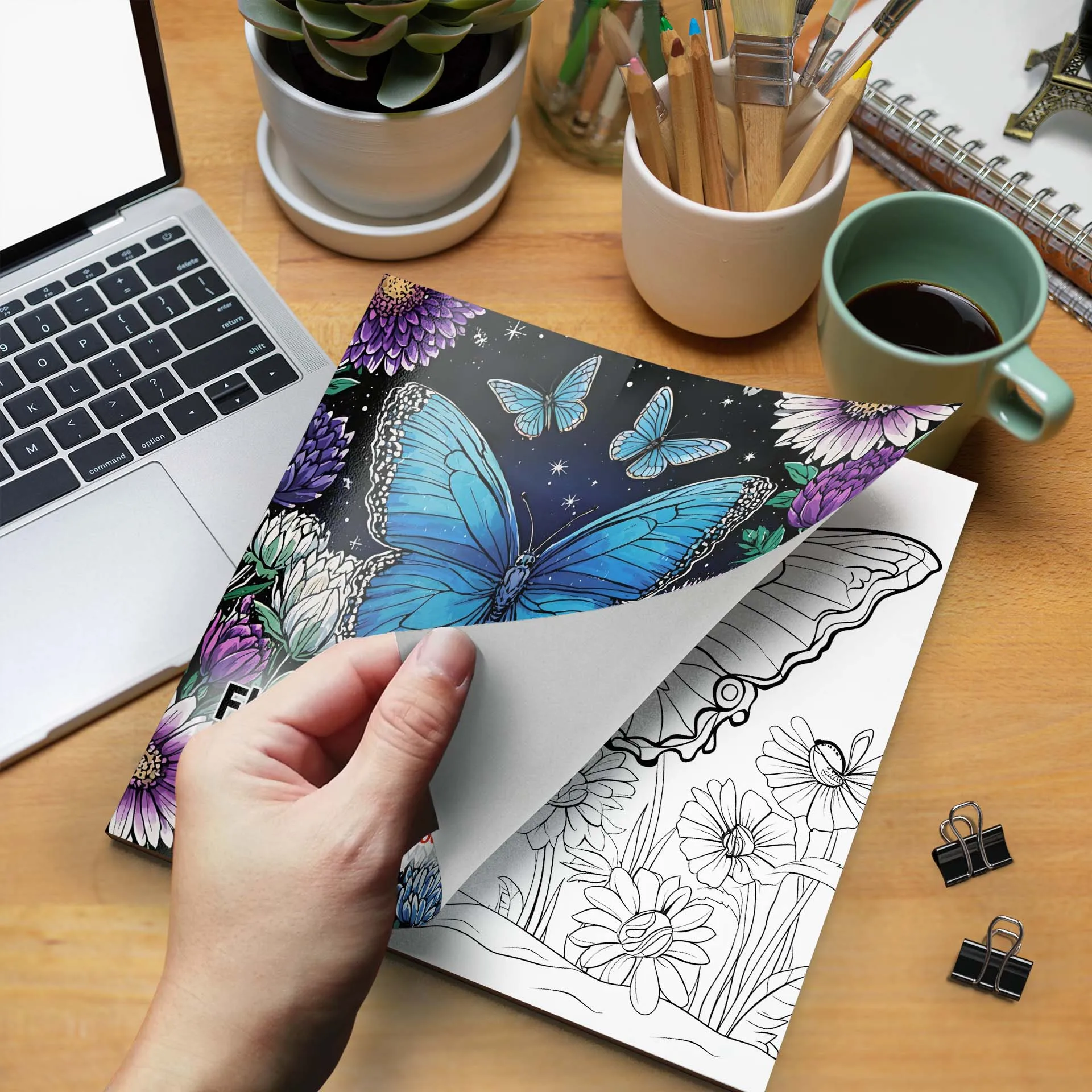 Flowers and Butterflies Coloring Book For Adult Relieve Stress Kill Time Graffiti Painting Drawing Art Books Perfect Gift image 5