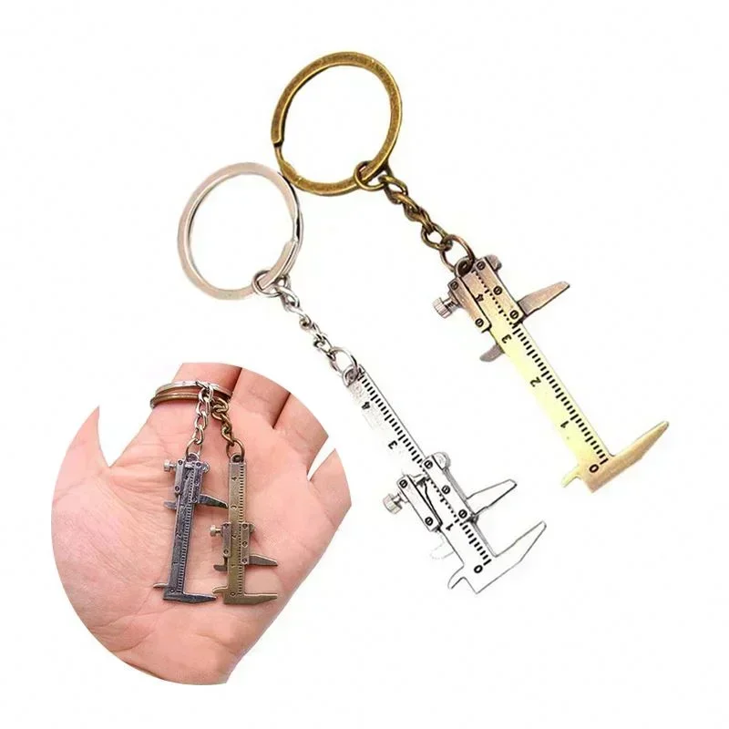Measuring Gauging Tools, Mini Vernier Caliper Ruler, Portable Keychain 0 - 40mm, Key Chain Ring, Fashion Car Turbo
