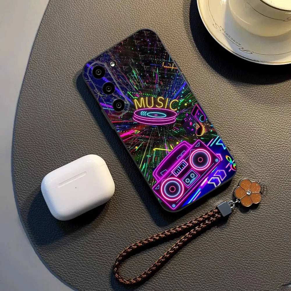 

Neon Light Phone Case For Samsung Galaxy A73,A72,A71,A70,A53,A52,A51,Others Soft Black Cover