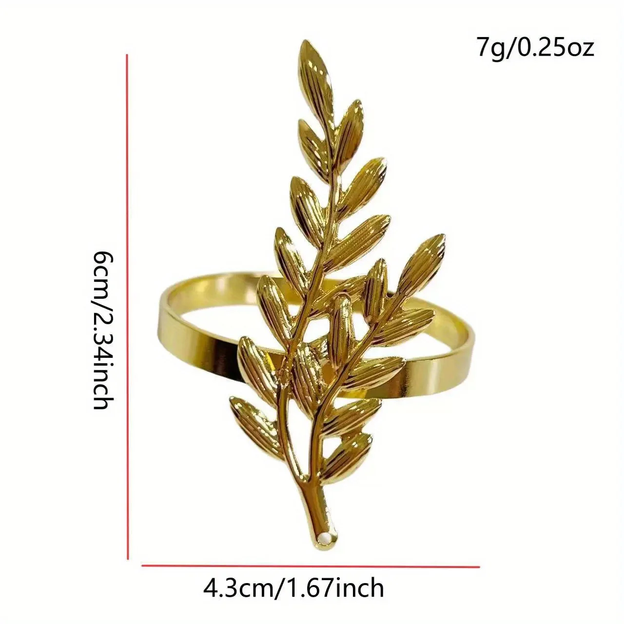 12 PCS Gold Napkin Rings, Gold Leaf Napkin Holder Rings Metal Wheat Leaf Napkin Rings for Table Setting Wedding Birthday Party