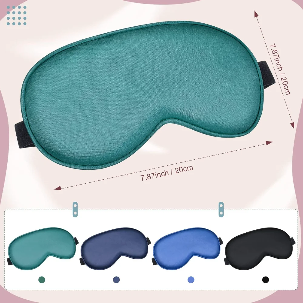 New 3d Silk Sleep Eye Masks Smooth Soft Satin Eye Covers with Adjustable Strap Blindfold for Sleeping Blocking Out Lights Travel
