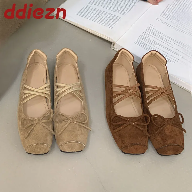 

New Footwear Slip On Women Flats Lolita Shoes Luxury Female Shallow Fashion Butterfly-Knot Ladies Mary Janes Flats Shoes