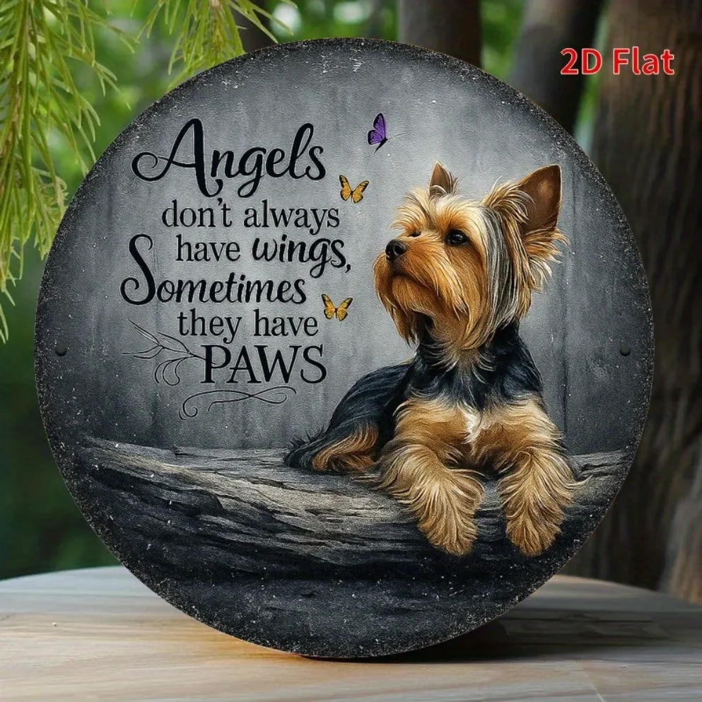 Pet Memorial Plaque - Yorkshire Terrier with Paw Print - Decoration for Homes- Birthday/Memorial Gift-Decoration for Pet Lovers