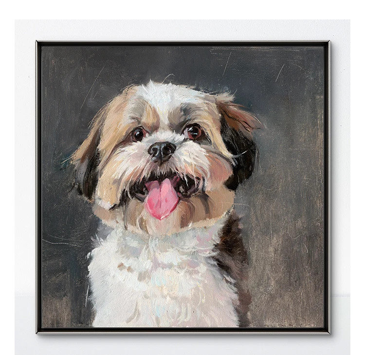 

Картина маслом с изображением ши-тцу, рисунок животного, подарок на день рождения для владельца собаки, индивидуальный заказ, ручная роспись, портрет питомца на заказ