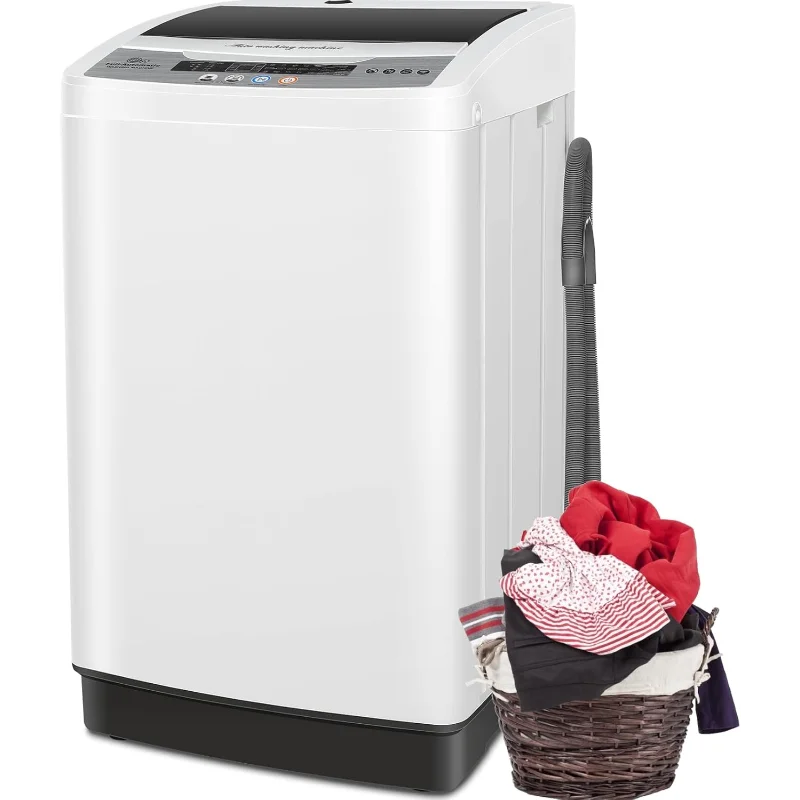 

Портативная стиральная машина Nictemaw, портативная стиральная машина 20 фунтов со сливным насосом, компактная стиральная машина объемом 2,8 куб. футов с 10 программами