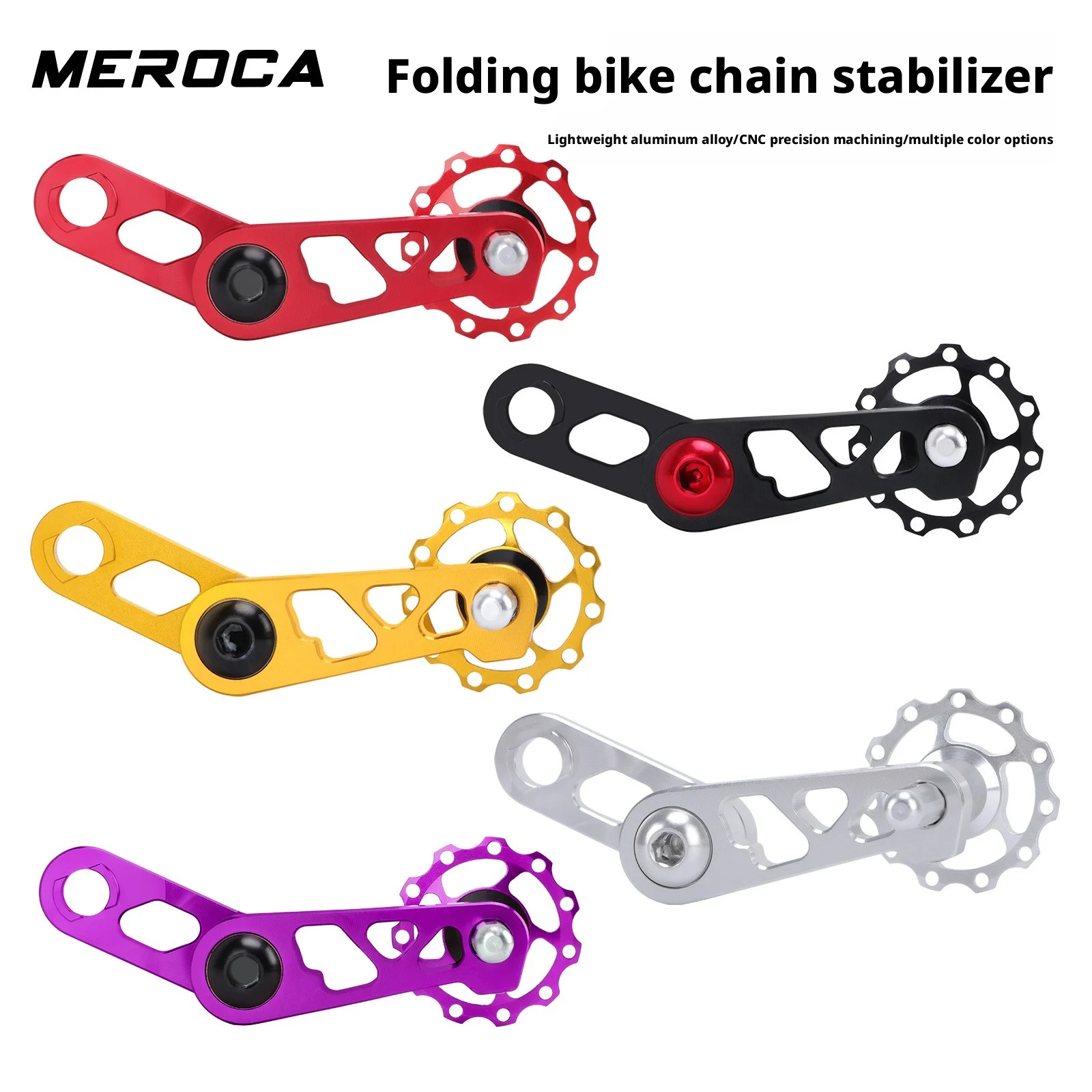 Bicycle Chain Tensioner Aluminum Alloy Bicycle Single Speed Chain Guide Pulley Bike Chainring