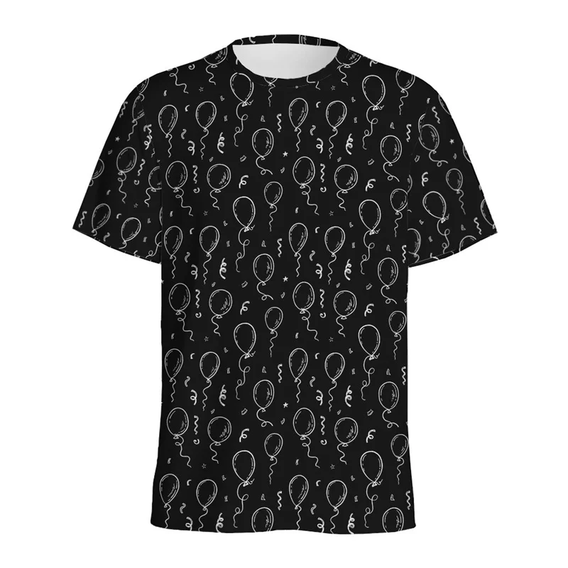 Cartoon Balloon 3D Printed T-shirt For Men Fashion Loose T Shirt Summer Casual Short Sleeves Children Round Neck Tee Shirts