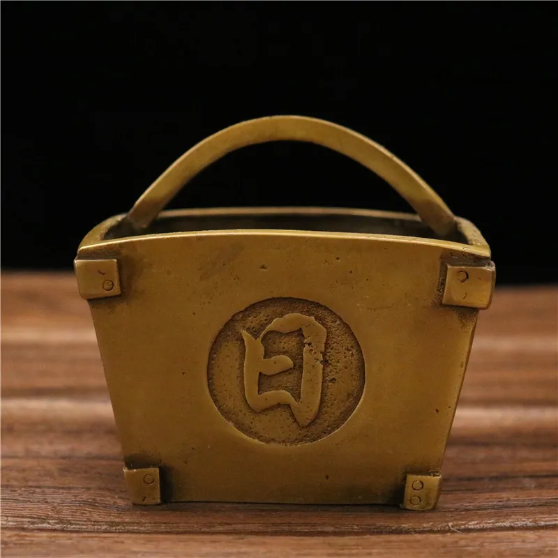 Pure copper fortune bucket for hotel restaurant front desk, home living room, counter, and entrance