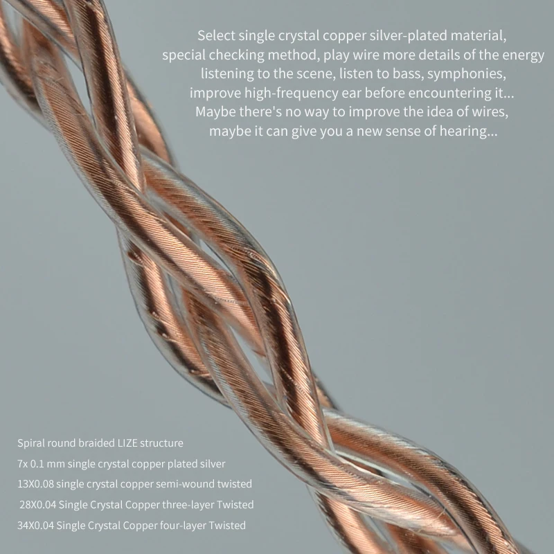 YONGSE Glacier2 واحد كريستال النحاس 4 الأساسية 2.5/3.5/4.4 التوصيل التوازن كابل MMCX 0.78 سماعة ترقية كابل shuoer S12 7HZ KZ