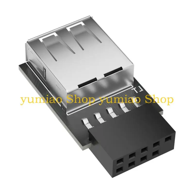587B 9Pin to USB Adapter Connectors Internal Motherboards 9Pin to USB2.0 Converters