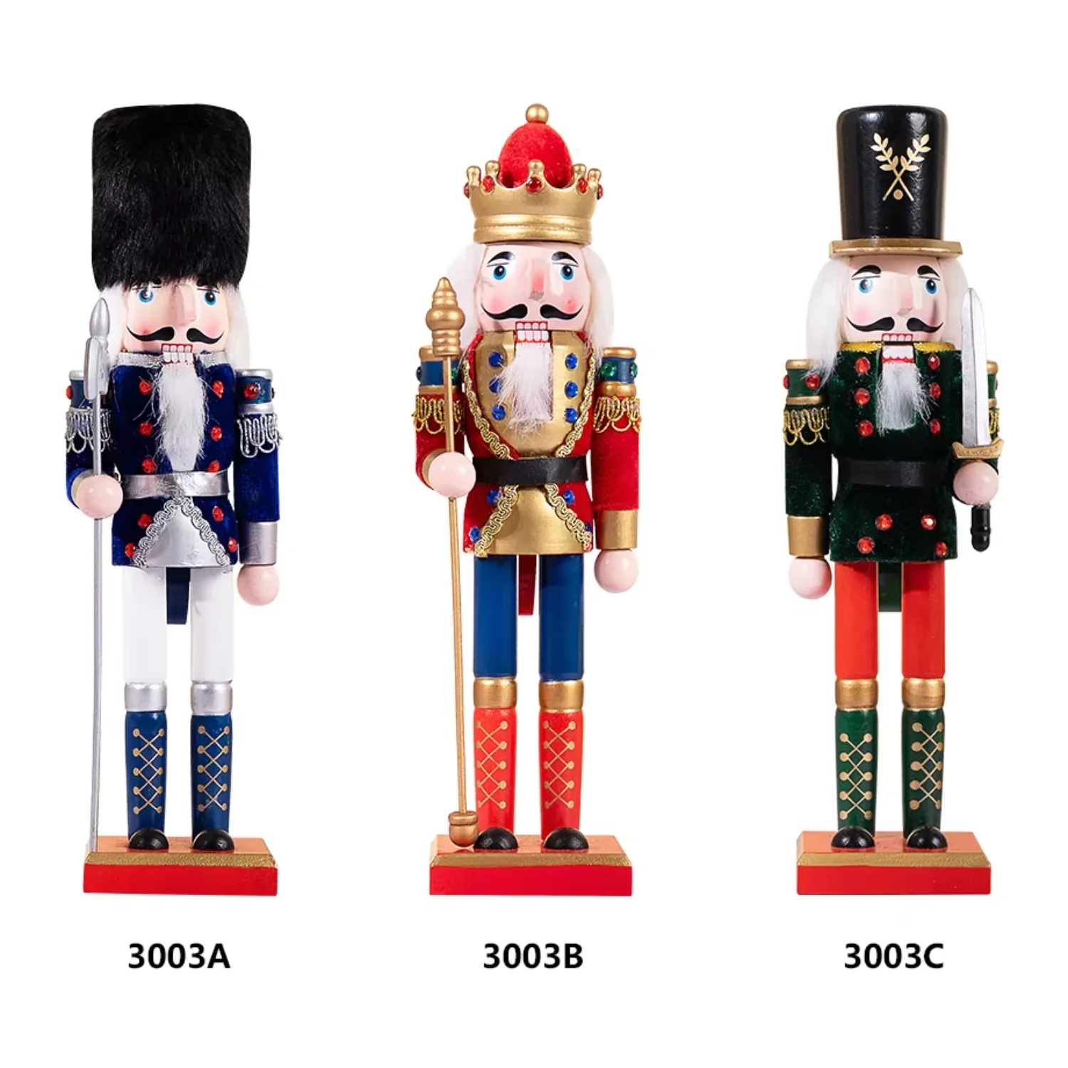 

Supplier 30cm 12inch Fabric Cheap Wooden Christmas Nutcracker Soldier for Xmas Decor