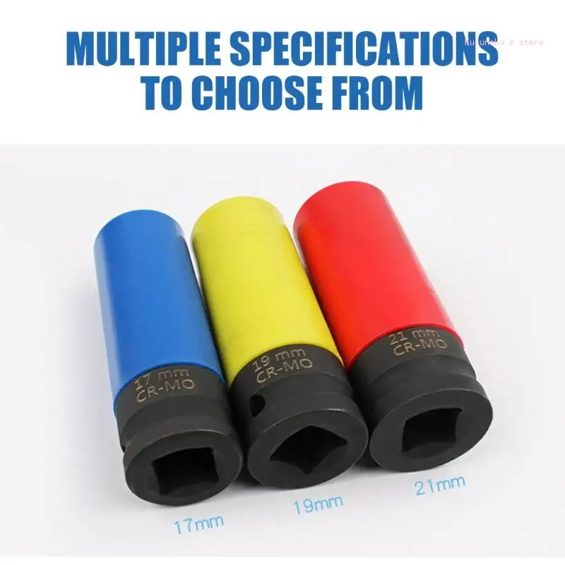 3Pcs 1/2inch Lugs Nut Socket Wheel Protectors Impact Socket Set Accessories